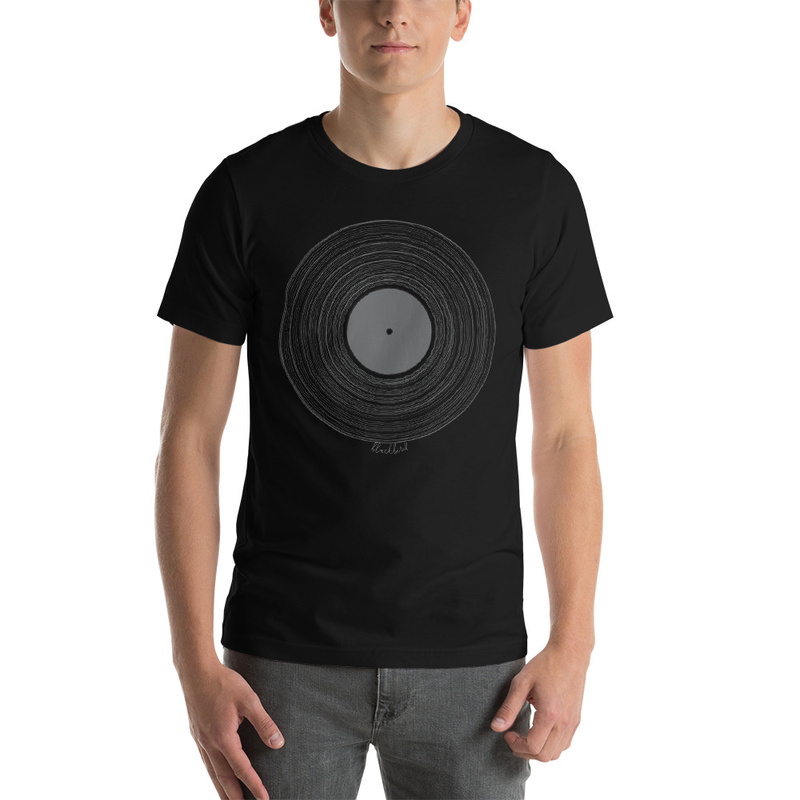 Vinyl LP graphic t-shirt in Black by Blackbird Clothiers Austin, Texas Rock and Roll